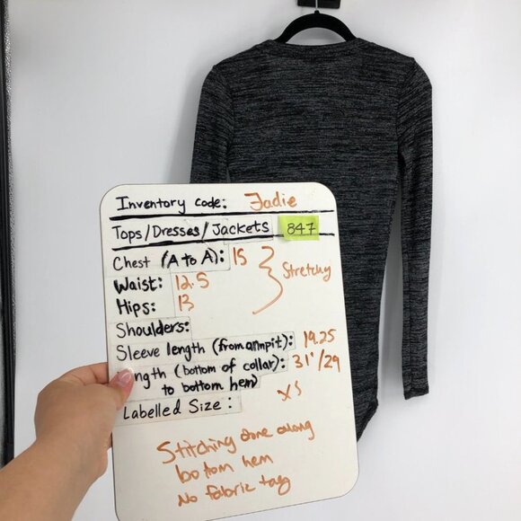 Revamped Dark Grey Heathered Long Sleeve Crew Neck Shirt size XS - Picture 14 of 15